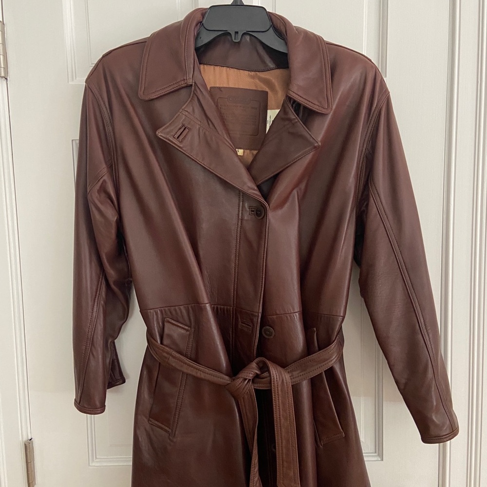 Vintage COACH leather trench  sz small